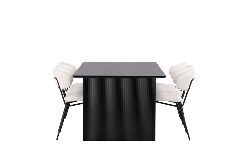 Vail Matgrupp 200 cm Rektangulär med 6 Chico Stolar - Svart - Möbler - Bord & matgrupper - Matgrupper