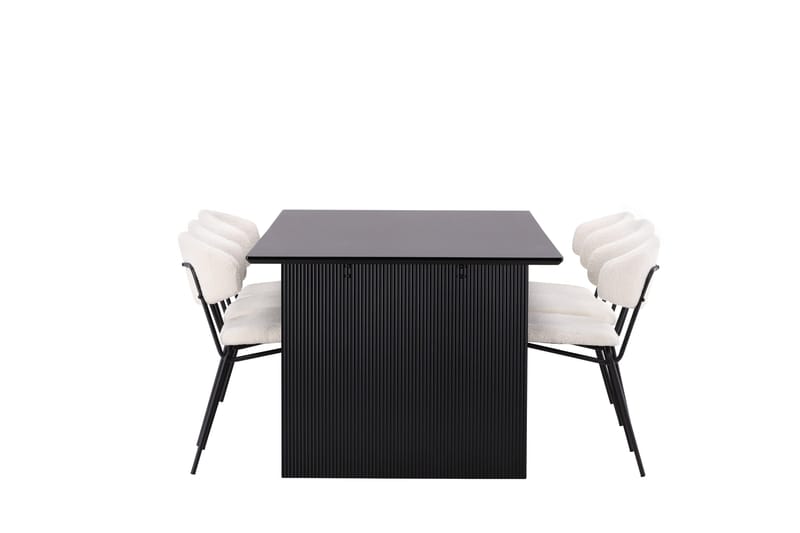 Vail Matgrupp 200 cm Rektangulär med 6 Chico Stolar - Svart - Möbler - Bord & matgrupper - Matgrupper