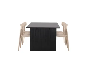 Vail Matgrupp 200 cm Rektangulär med 6 Ursholmen stolar - Beige - Möbler - Bord & matgrupper - Matgrupper