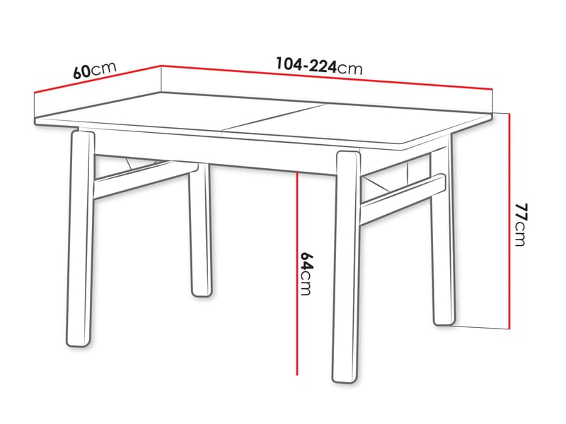 Valden Matbord 60x77 cm - Ljus ek - Möbler - Bord & matgrupper - Matbord & köksbord