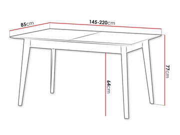 Valden Utdragbart Rektangulärt Matbord 145 cm med Ek-utseende - Brun - Möbler - Bord & matgrupper - Matbord & köksbord