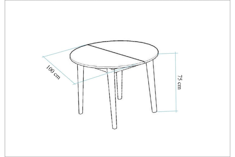 Valsot Matbord 100 cm - Vit - Matbord & köksbord