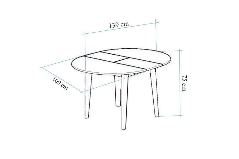 Valsot Matbord 100 cm - Vit - Matbord & köksbord