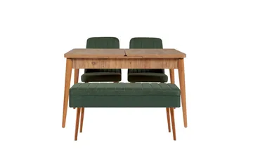 Valsot Matgrupp 129 cm Rektangulär - Natur/Grön - Möbler - Bord & matgrupper - Matgrupper