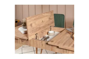 Valsot Matgrupp 129 cm Rektangulär - Natur/Grön - Möbler - Bord & matgrupper - Matgrupper