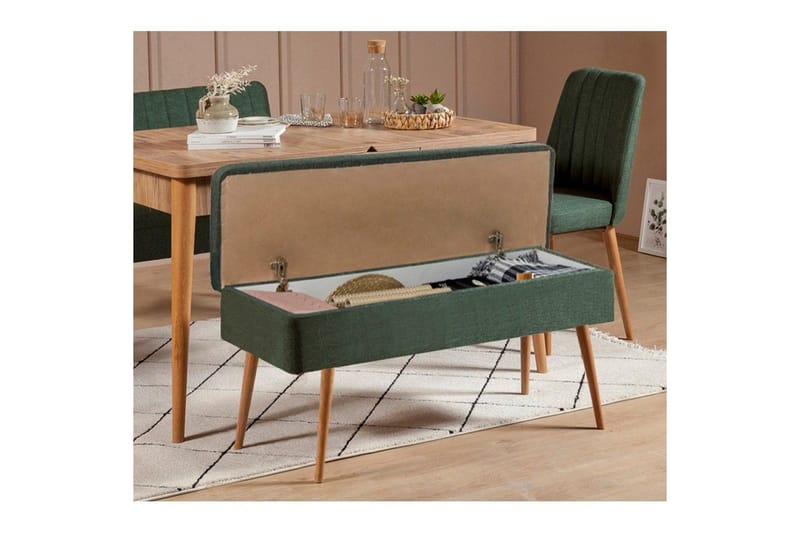 Valsot Matgrupp 129 cm Rektangulär - Natur/Grön - Möbler - Bord & matgrupper - Matgrupper