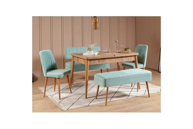 Valsot Matgrupp 129 cm Rektangulär - Natur/Grön - Möbler - Bord & matgrupper - Matgrupper