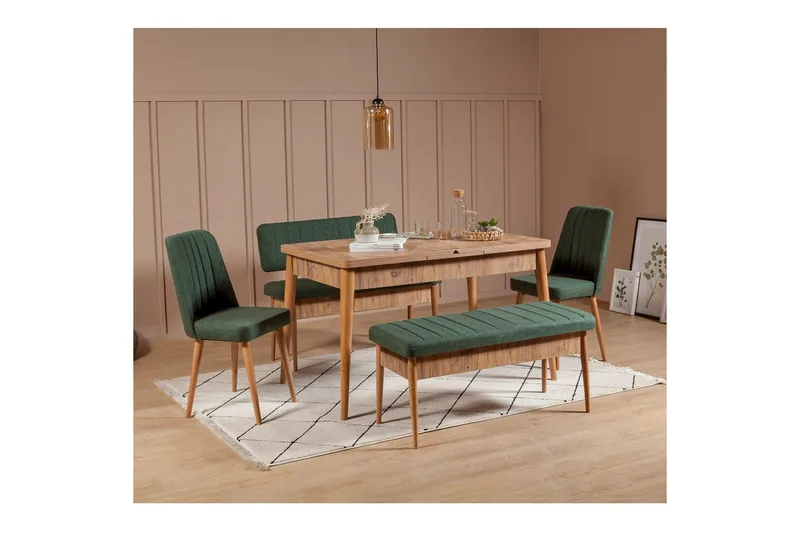 Valsot Matgrupp 130 cm Rektangulär - Natur - Möbler - Bord & matgrupper - Matgrupper