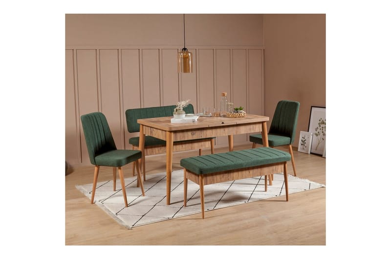 Valsot Matgrupp 130 cm Rektangulär - Natur - Möbler - Bord & matgrupper - Matgrupper