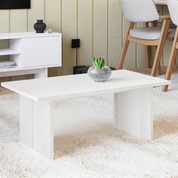 Valto Rektangulärt Marmorerat Soffbord 90 cm i Trä - Vit - Möbler - Bord & matgrupper - Soffbord