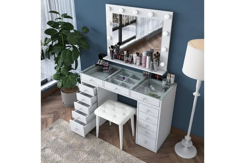 Varlin Sminkbord 120 cm - Vit - Möbler - Bord & matgrupper - Sminkbord & toalettbord