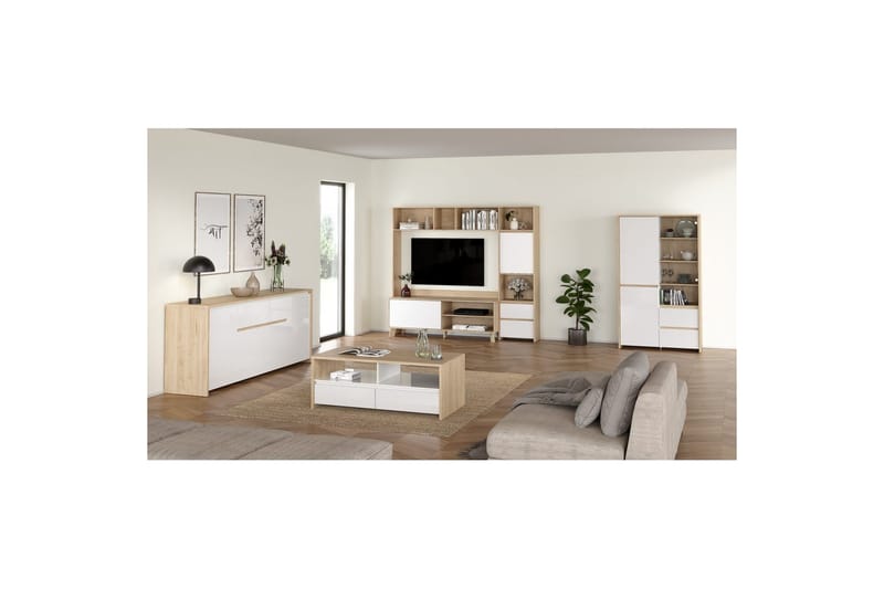 Varun Soffbord 120 cm - Vit/Natur - Möbler - Bord & matgrupper - Soffbord