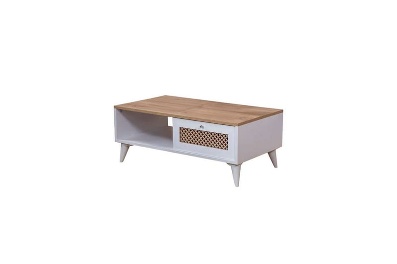 Velin Soffbord 55 cm - Mediumfärgat trä/Vit - Möbler - Bord & matgrupper - Soffbord