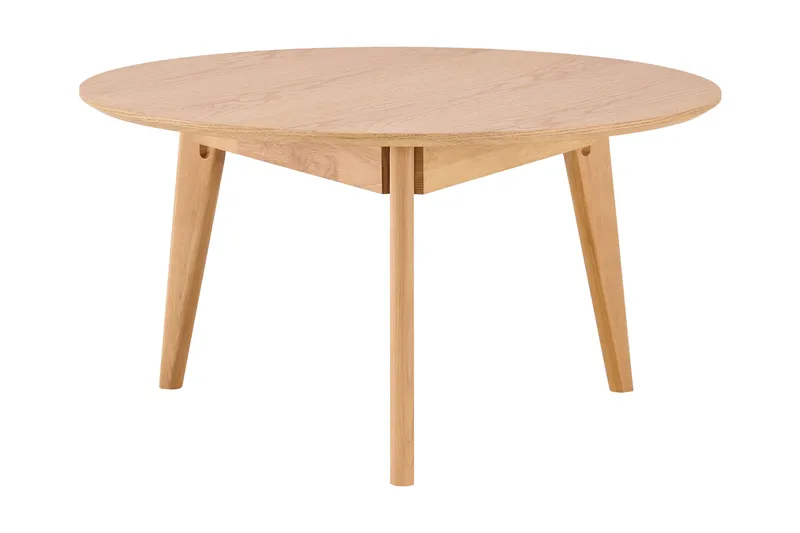 Velo Runt Soffbord 85 cm med Trä- och Ekutseende och Tre Ben, Ek