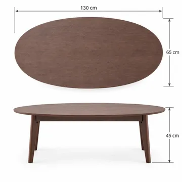 Velo Soffbord Oval 130 cm Massivt trä - Valnöt - Möbler - Bord & matgrupper - Soffbord