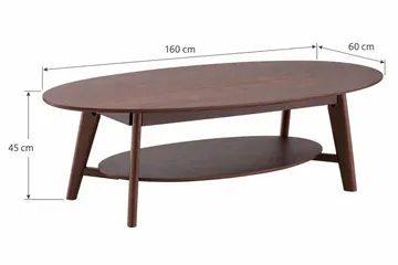Velo Soffbord Oval 160 cm Massivt trä - Valnöt - Möbler - Bord & matgrupper - Soffbord