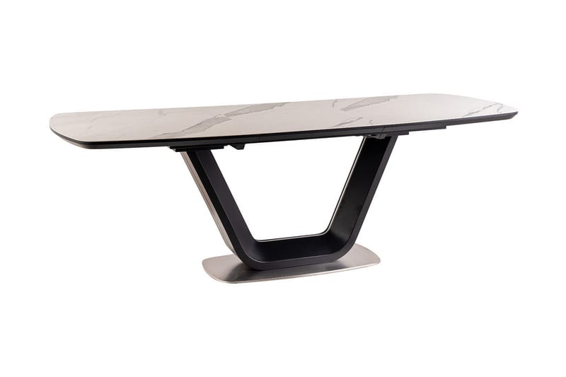 Ventera Förlängningsbart Matbord 160 cm - Keramik/Svart/Vit - Matbord & köksbord