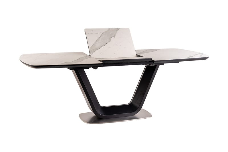 Ventera Förlängningsbart Matbord 160 cm - Keramik/Svart/Vit - Matbord & köksbord