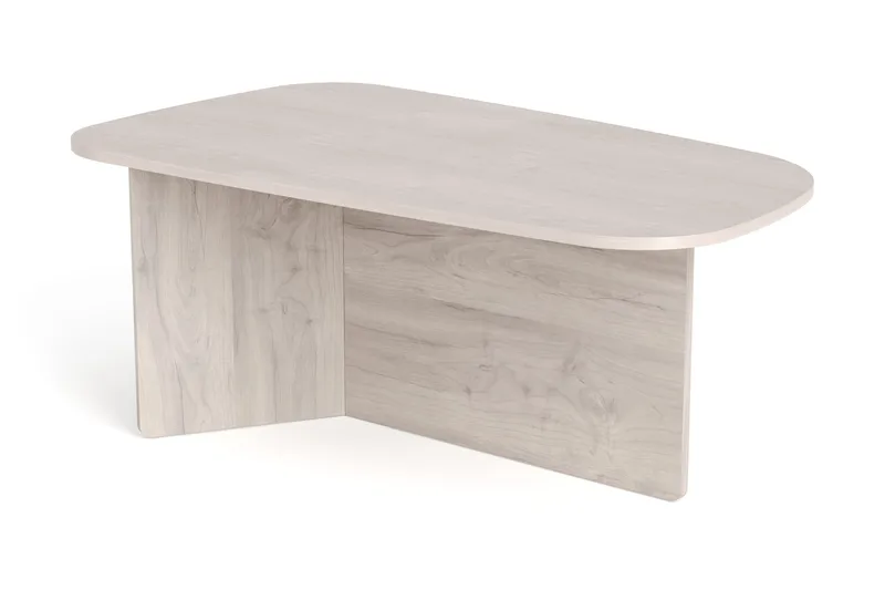Vento Soffbord 120x70 cm ovalt i trä, Vitlaserad ek