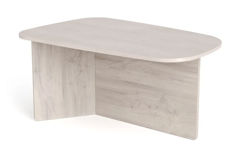 Vento Soffbord 90x60 cm ovalt i trä, Vitlaserad ek