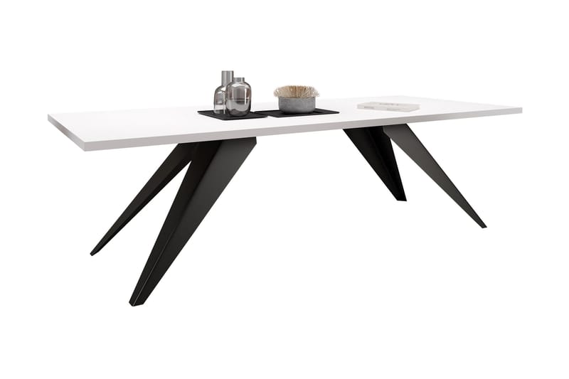 Vento Utdragbart Rektangulärt Matbord 140 cm med Ek- och Metallutseende - Svart|Beige - Möbler - Bord & matgrupper - Matbord & köksbord