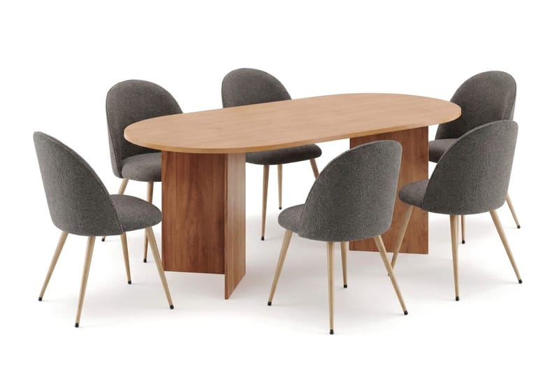 Vera Matgrupp 180 cm oval med 6 Nibe Plus Mastolar - Ek - Möbler - Bord & matgrupper - Matgrupper