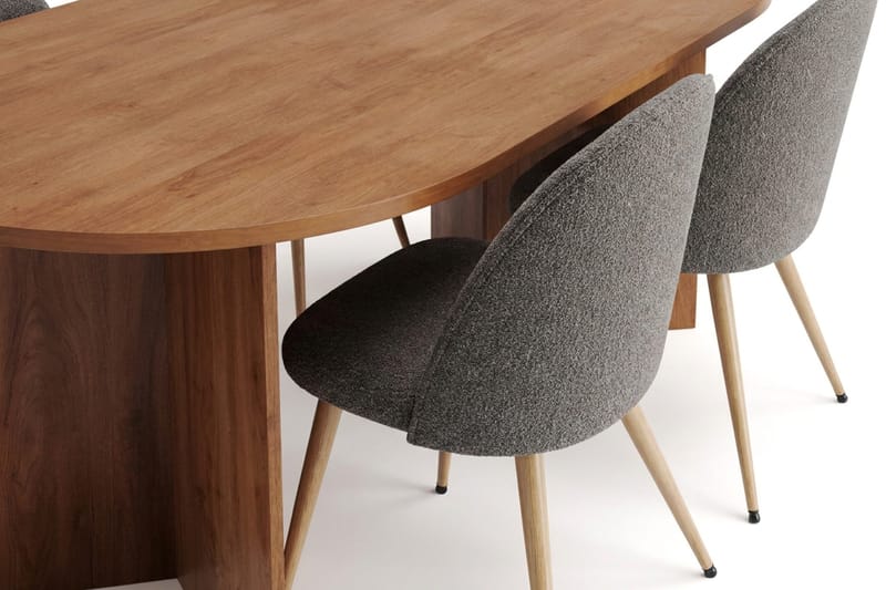 Vera Matgrupp oval 180 cm med 6 Nibe Plus Matstolar - Ek - Möbler - Bord & matgrupper - Matgrupper