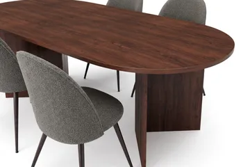 Vera Matgrupp oval 180 cm med 6 Nibe Plus Matstolar - Valnöt - Möbler - Bord & matgrupper - Matgrupper
