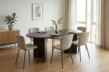 Vera Matgrupp rektangulärt 180 cm Rökt Ek med 6 Katy Matstolar - Rökt ek - Möbler - Bord & matgrupper - Matgrupper