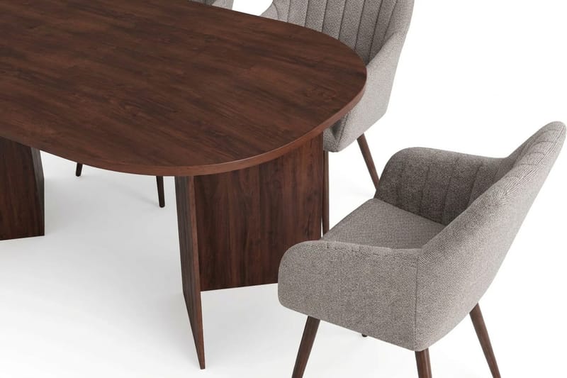 Vera Matgrupp rektangulärt 180 cm Valnöt med 6 Filippa Matstolar - Valnöt - Möbler - Bord & matgrupper - Matgrupper
