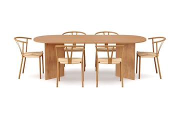 Vera Matgrupp rektangulärt 220 cm Ek med 6 Elysia Matstolar - Ek - Möbler - Bord & matgrupper - Matgrupper