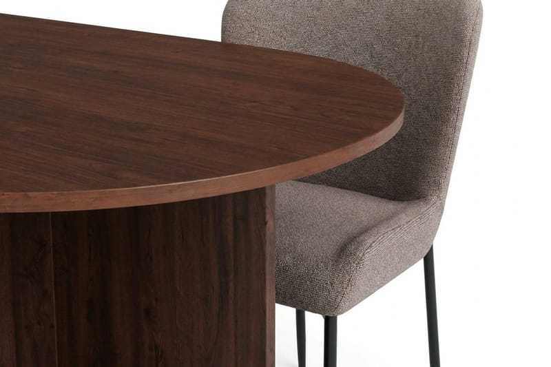 Vera Matgrupp rektangulärt 220 cm Valnöt med 6 Elsie Matstolar - Valnöt/Grå - Möbler - Bord & matgrupper - Matgrupper