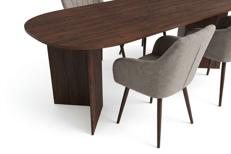 Vera Matgrupp rektangulärt 220 cm Valnöt med 6 Filippa Matstolar - Valnöt - Möbler - Bord & matgrupper - Matgrupper
