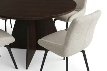 Vera Matgrupp runt 110 cm Rökt Ek med 4 Mora Matstolar - Rökt ek - Möbler - Bord & matgrupper - Matgrupper