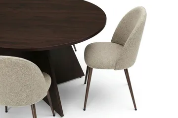 Vera Matgrupp runt 110 cm Rökt Ek med 4 Nibe Plus Matstolar - Rökt ek - Möbler - Bord & matgrupper - Matgrupper