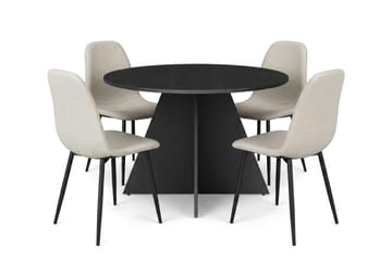 Beige/Metallben Svart - Ek