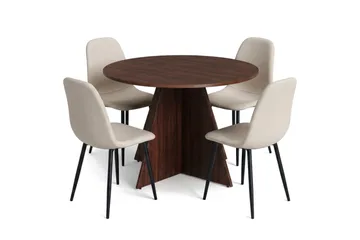Beige/Metallben Svart - Ek
