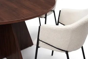 Vera Matgrupp runt 130 cm med 6 Filip Matstolar - Valnöt - Möbler - Bord & matgrupper - Matgrupper