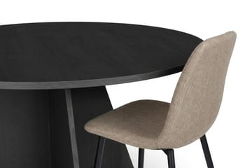 Vera Matgrupp runt 130 cm Svart med 6 Nibe Matstolar - Svartlaserad ek - Möbler - Bord & matgrupper - Matgrupper