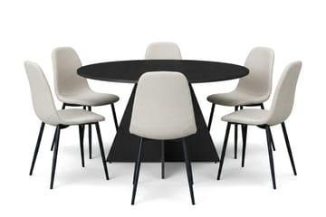 Beige/Metallben Svart - Valnöt