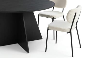 Vera Matgrupp runt 150 cm Svart med 6 Gemmiano Matstolar - Svartlaserad ek - Möbler - Bord & matgrupper - Matgrupper