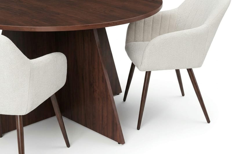 Vera Matgrupp runt 150 cm Valnöt med 6 Filippa Matstolar - Valnöt - Möbler - Bord & matgrupper - Matgrupper