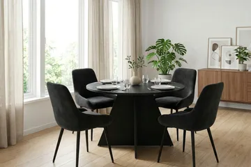 Vera Runt Matbord ø110 cm Fanér - Svartlaserad ek - Möbler - Bord & matgrupper - Matbord & köksbord