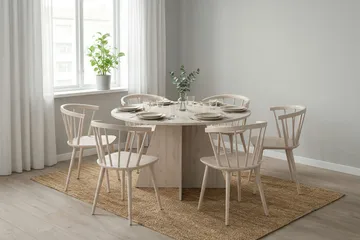 Vera Runt Matbord ø130 cm Fanér - Vitlaserad ek - Möbler - Bord & matgrupper - Matbord & köksbord