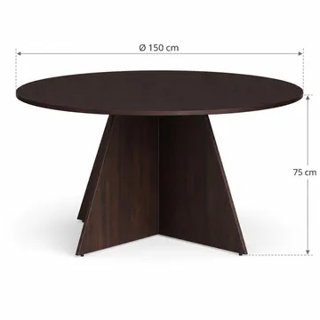 Vera Runt Matbord 150 cm med Trä- och Rökt Ek-utseende - Rökt ek - Möbler - Bord & matgrupper - Matbord & köksbord