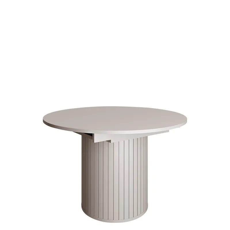 Veyricor Förlängningsbart Runt Matbord 120-160 cm i Målad MDF, Beige