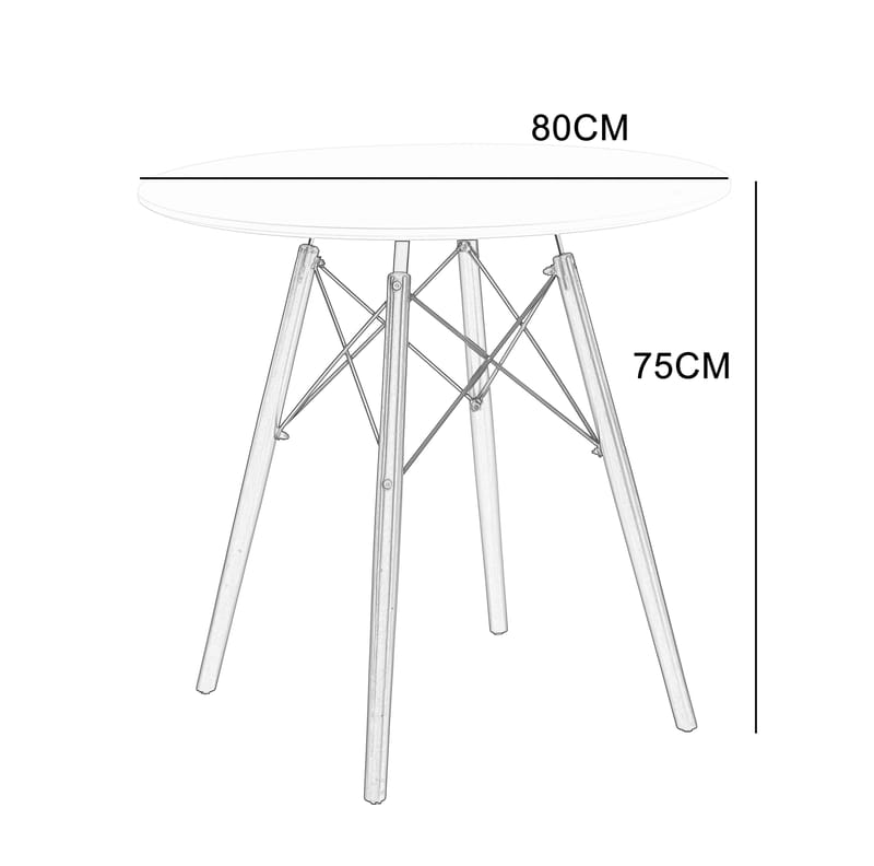 Vilgot runt matbord Ø80 cm - Vit / Trä - Vit/Trä - Möbler - Bord & matgrupper - Matbord & köksbord