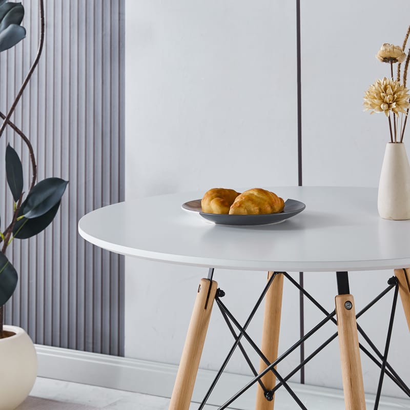 Vilgot runt matbord Ø80 cm - Vit / Trä - Vit/Trä - Möbler - Bord & matgrupper - Matbord & köksbord