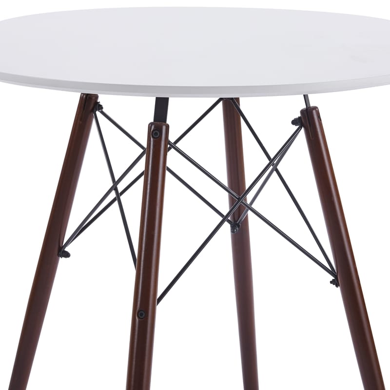 Vilgot runt matbord med bruna ben - Ø80 cm - Vit/Brun - Möbler - Bord & matgrupper - Matbord & köksbord