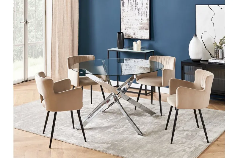 Vincenzo Matbord 120 cm Rund - transparent/Silver - Möbler - Bord & matgrupper - Matbord & köksbord